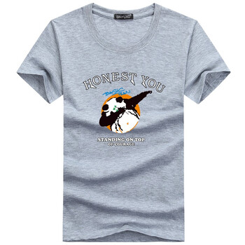 K L B ZHE 短袖 男士T恤 熊貓灰色 S，4XL，5XL，L，XXXL，XXL，M