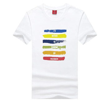 白灰楼（BAIHUILOU） 短袖 男士T恤 MXLT3250--彩条 