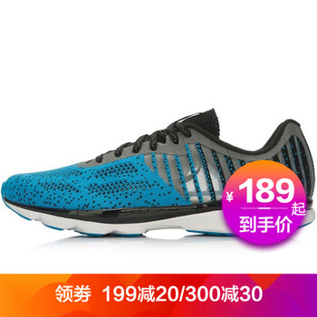 李寧（LI-NING）跑步鞋黑/亮光藍145 41