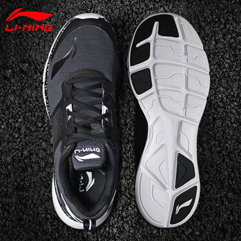 李寧（LI-NING）跑步鞋黑/熒光嫩綠 42