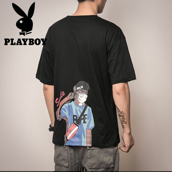 花花公子（PLAYBOY） 短袖 男士T恤 9808白色 