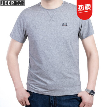 吉普（JEEP） 短袖 男士T恤 灰色TS0109 