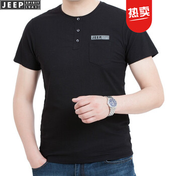 吉普（JEEP） 短袖 男士T恤 黑色11730704101 