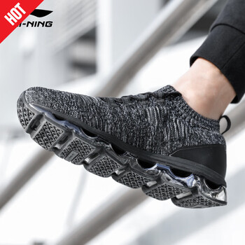 李寧（LI-NING）跑步鞋標(biāo)準(zhǔn)黑/鐵青灰(全掌氣墊弧) 39