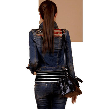 zuoanxb POLO領(lǐng) 長(zhǎng)袖 女 短外套 口袋，做舊，紐扣