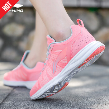 李寧（LI-NING）跑步鞋熒光桃紅/淺北卡蘭 