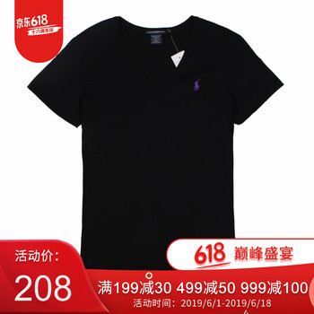 拉爾夫勞倫（POLO RALPH LAUREN） 貼布 短袖 T恤 女 V領(lǐng)