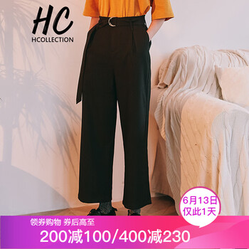 Hcollection 高腰 闊腿褲 女 長褲 休閑褲