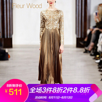 Fleur Wood  褶皺，鏤空，立體裝飾，蕾絲 連衣裙