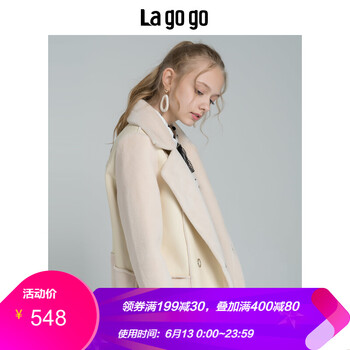 lagogo 半高領(lǐng) 長(cháng)袖 女 短外套 口袋，紐扣