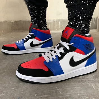 耐克（NIKE）籃球鞋554724-124 喬1黑紅腳趾AJ1鴛鴦 42.5