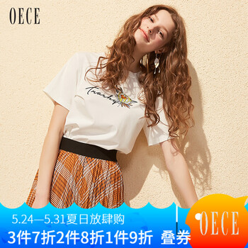 OECE 刺繡 短袖 T恤 女 圓領(lǐng)