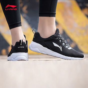 李寧（LI-NING）跑步鞋新基礎(chǔ)黑/熒光炫粉-4 
