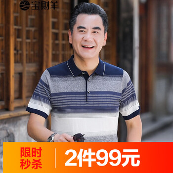 寶財羊 短袖 男士T恤 9132藏青色 