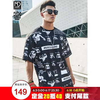 MUSCLEDOG 短袖 男士T恤 黑色（S預(yù)售5.13發(fā)貨） 