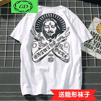 凌登（LingDeng） 短袖 男士T恤 耶穌白色 