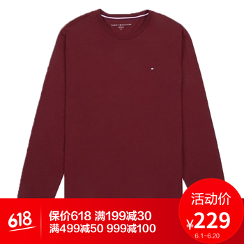 Tommy Hilfiger 長(zhǎng)袖 男士T恤 502暗紅 