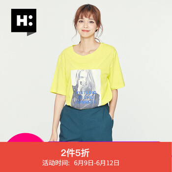 H:CONNECT 印花 短袖 T恤 女 圓領(lǐng)