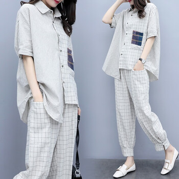 憶靜萱（YIJINGXUAN） 高腰 闊腿褲 女 長(cháng)褲 休閑褲