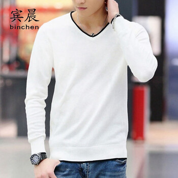賓晨（BINCHEN） 長(cháng)袖 男士T恤 白色X1501 