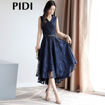 匹迪（PIDI） 純色 拼接，蕾絲 連衣裙