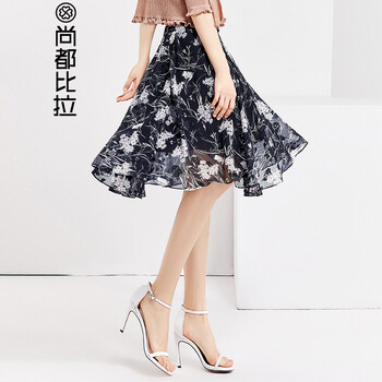 京東雪紡半身長(cháng)裙