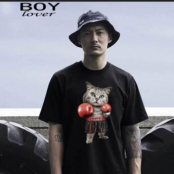 boylover 短袖 男士T恤 黑色 貓拳 
