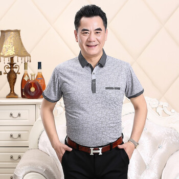 權威龍（quanweilong） 短袖 男士T恤 D011淺灰色 