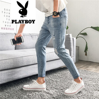 花花公子（PLAYBOY）  商務(wù)休閑 男士牛仔褲