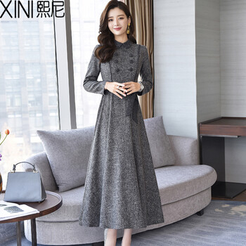 熙尼（XINI） 純色 口袋 連衣裙