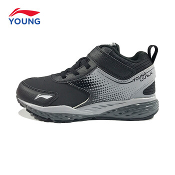 李寧（LI-NING）跑步鞋YKFN068-3標(biāo)準(zhǔn)黑/巖石灰 