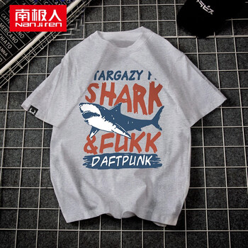 南極人（Nan Ji ren） 短袖 男士T恤 灰色-SHARK 