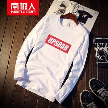 南極人（Nanjiren） 長(zhǎng)袖 男士T恤 UP白色 XL，L，XXXL，XXL，M
