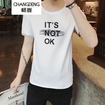 暢登（CHANGDENG） 短袖 男士T恤 NOT白色 