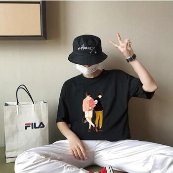 卓唯一特 短袖 男士T恤 黑色（兩個(gè)酷boy） 