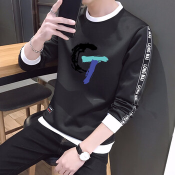 古巴比倫 長袖 男士T恤 黑色(薄款) 