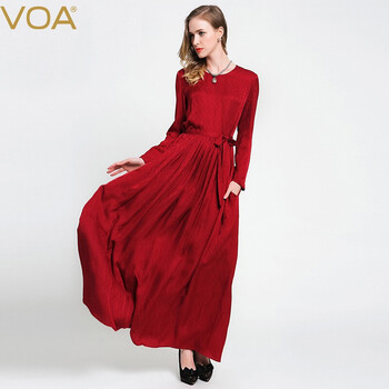 VOA 純色 拼接，綁帶，褶皺，提花 連衣裙