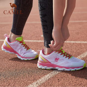 駱駝（CAMEL）跑步鞋白/梅紅   女款A(yù)71318604 