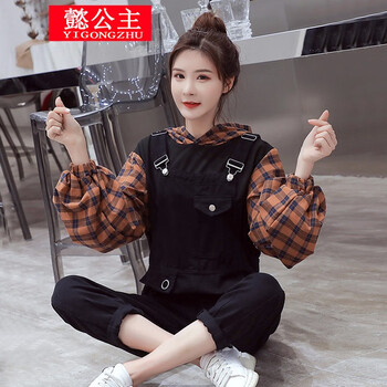 懿公主 自然腰 背帶褲 女 長褲 牛仔褲