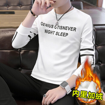 靚保羅（LIONPAUL） 長(zhǎng)袖 男士T恤 225白色加絨 