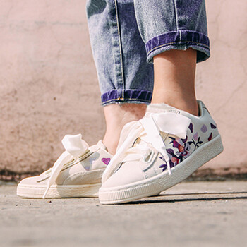 彪馬（PUMA）板鞋367811-02/米白/翻毛皮/刺繡印花 