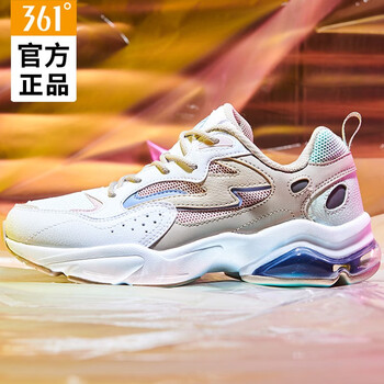 361°跑步鞋361度白/淺骨色 44，39，40，41，42，43