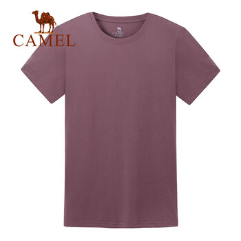 駱駝（CAMEL） 短袖 男士T恤 T9S288127 豆沙紅 