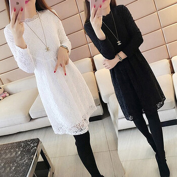 女雷絲寬松連衣裙