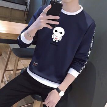 塔賓仕（TABINSHI） 長(cháng)袖 男士T恤 3061藏青色薄款 