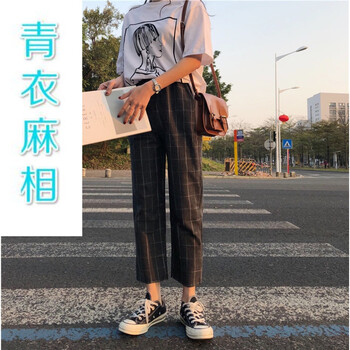 時(shí)尚條紋女褲，微胖妹子的福音！