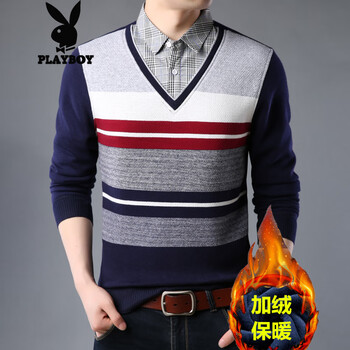 花花公子（PLAYBOY ESTABLISHED 1953） 長(zhǎng)袖 男士T恤 18628灰色 