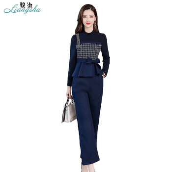 靚淑（liangshu） 中腰 闊腳褲 女 八分褲 休閑褲