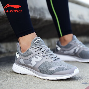 李寧（LI-NING）跑步鞋花灰/海鷗灰/基礎白 42