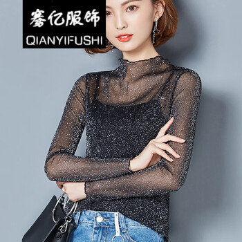 長(zhǎng)袖沙高領(lǐng)打底衫黑色